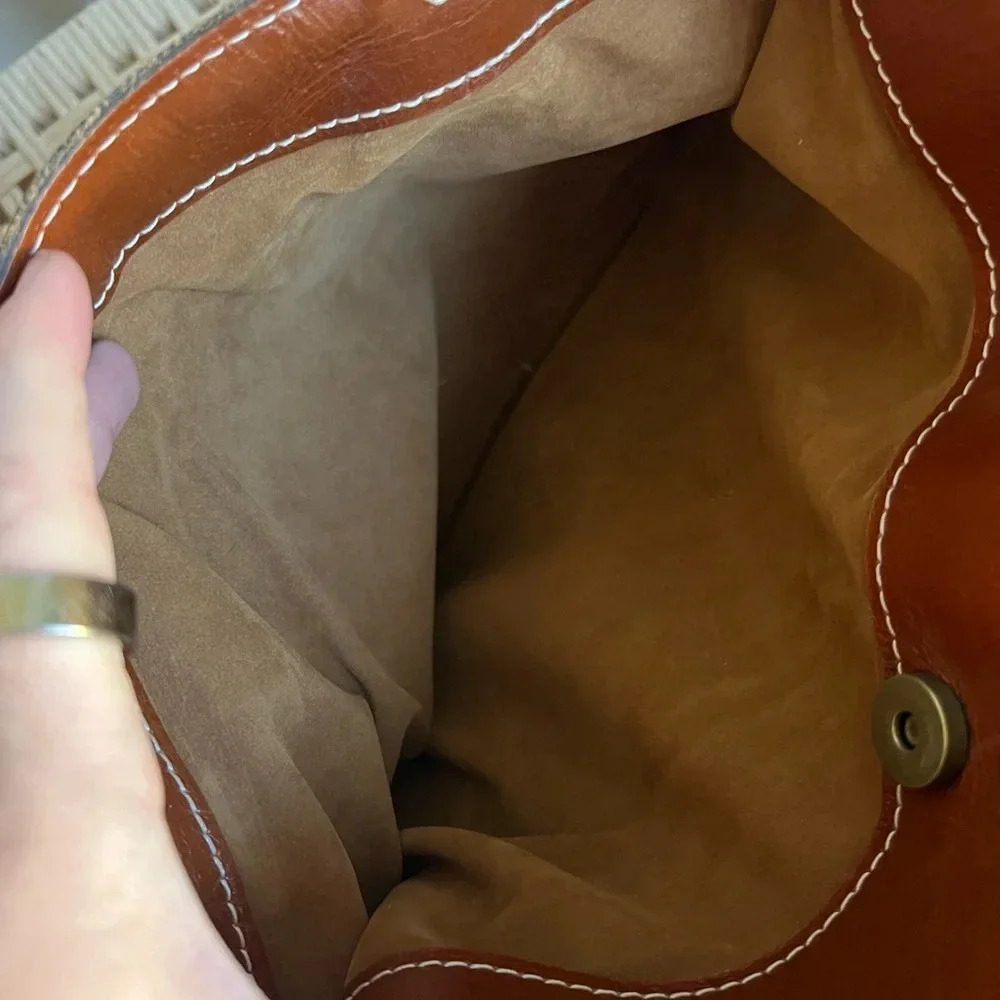 Patricia Nash Heritage Collection Tan Leather Poppy Tote Bag Shoulder Handbag - Picture 15 of 16